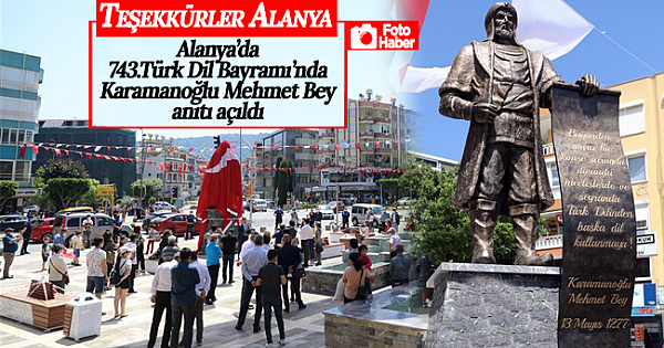 Alanya'da Karamanoğlu Mehmet Bey Anıtı Açıldı