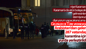 287 Kişi Karantina İçin Karaman'a Getirildi