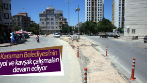 Karaman Belediyesi'nin Yol ve Kavşak Çalışmaları Devam Ediyor