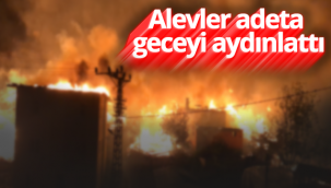 Karaman'da Alevler Adeta Geceyi Aydınlattı