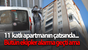 Karaman'da 11 Katlı Binanın Çatısına Çıktı