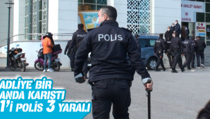 Karaman'da Adliye Bir Anda Karıştı 1'i Polis 3 Yaralı!