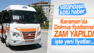Karaman'da Dolmuş Fiyatları Değişti!