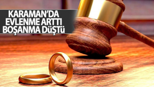 Karaman'da Evlenme Arttı Boşanma Düştü