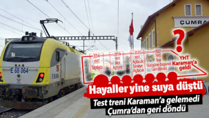 Karaman Konya YHT Test Treni Karama'a Gelemedi! Geri Döndü!