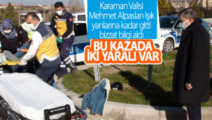 Kazayı Gören Karaman Valisi Kaza Yerine Gelip Bizzat Bilgi Aldı!