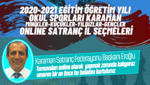 Karaman'da Online Satranç İl Seçmeleri Yapılacak