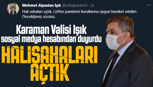 Karaman Valisi Işık Duyurdu! Halı sahaları Açtık!