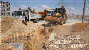 Belediye Ekipleri Şehrin O Mahallesinde Yoğun Çalışma Yürütüyor