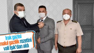 Irak Gazisi Malul Gazilik Rozetini Vali Işık'dan Aldı