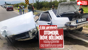 Karaman'da Otomobil İkiye Bölündü 4 Kişi Yaralandı