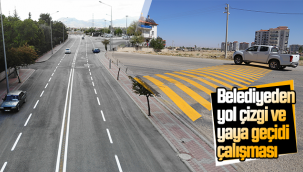 Karaman Belediyesi'nden Yol Çizgi ve Yaya Geçidi Çalışması