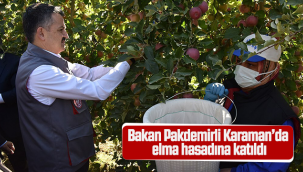 Bakan Pakdemirli Karaman'da Elma Hasadına Katıldı