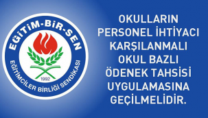 Karaman Eğitim Bir Sen Şubesi: Okul Bazlı Ödenek Tahsisi Uygulamasına Geçilmelidir