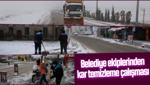 Belediye Ekiplerinden Kar Temizleme Çalışması