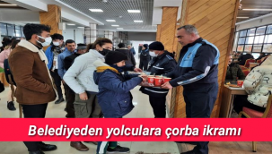Belediyeden Yolculara Çorba İkramı