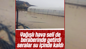 Yağışlı Hava Seli de Beraberinde Getirdi! Seralar Su İçinde Kaldı