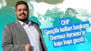 CHP Gençlik Kolları Başkanı Durmaz Ayrancı'yı Kapı Kapı Gezdi