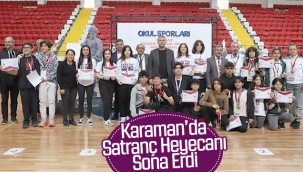 Karaman'da Satranç Heyecanı Sona Erdi