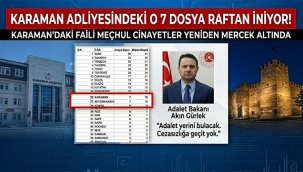KARAMAN'DAKİ O 7 DOSYA YENİDEN AÇILIYOR! ADALET BAKANLIĞI LİSTEYİ YAYINLADI