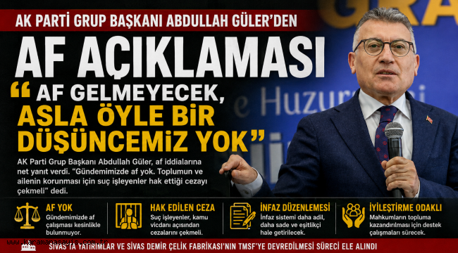 AK Parti Grup Başkanı Abdullah Güler'den Af Açıklaması