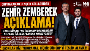 CHP Karaman Gençlik Kollarından Zehir Zemberek Açıklama