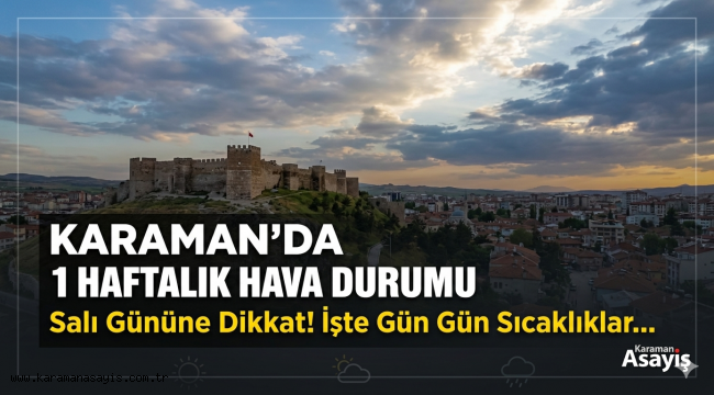 Karaman'da 1 Haftalık Hava Durumu: Salı Gününe Dikkat!