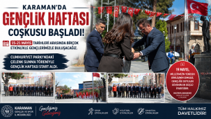 Karaman'da Gençlik Haftası Cumhuriyet Parkı'nda Düzenlenen Törenle Başladı