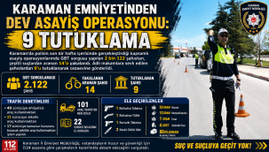 Karaman Emniyetinden Dev Asayiş Operasyonu: 9 Tutuklama