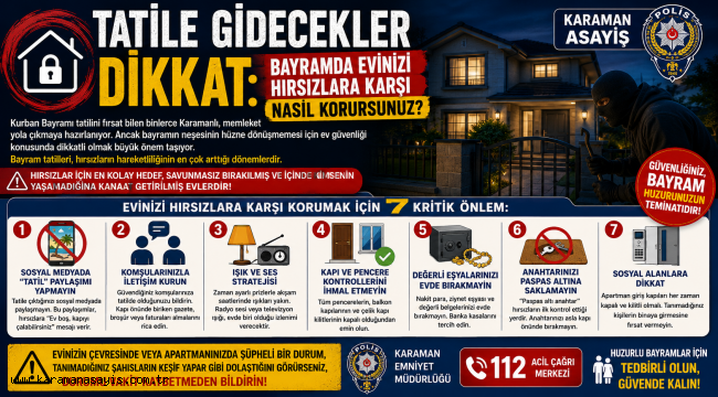 Tatile Gidecekler Dikkat: Bayramda Evinizi Hırsızlara Karşı Nasıl Korursunuz?