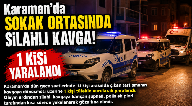 Karaman'da Sokak Ortasında Silahlı Kavga! 1 Kişi Yaralandı