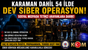 Karaman Dahil 54 İlde Dev Siber Operasyon: Sosyal Medyada Tetikçi Arayanlara Darbe!