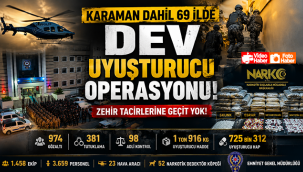 Karaman Dahil 69 İlde Dev Uyuşturucu Operasyonu: 974 Gözaltı, Tonlarca Madde Ele Geçirildi!