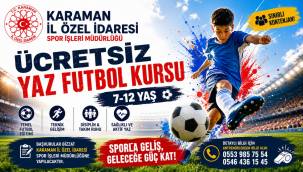 Karaman İl Özel İdaresi'nden Çocuklara Ücretsiz Yaz Futbol Kursu