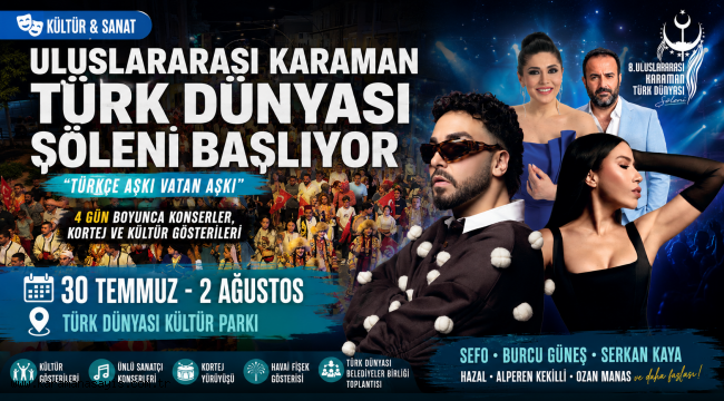 8. Uluslararası Karaman Türk Dünyası Şöleni Başlıyor
