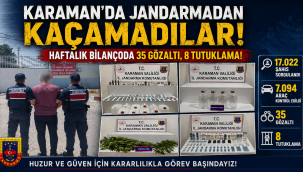 Karaman'da Jandarmadan Kaçamadılar: Haftalık Bilançoda 35 Gözaltı, 8 Tutuklama!