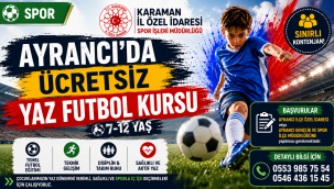 Karaman İl Özel İdaresi'nden Ayrancı'da Ücretsiz Futbol Kursu