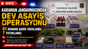 Karaman Jandarmasından Dev Asayiş Operasyonu: 41 Aranan Şahıs Yakalandı, 7 Tutuklama!