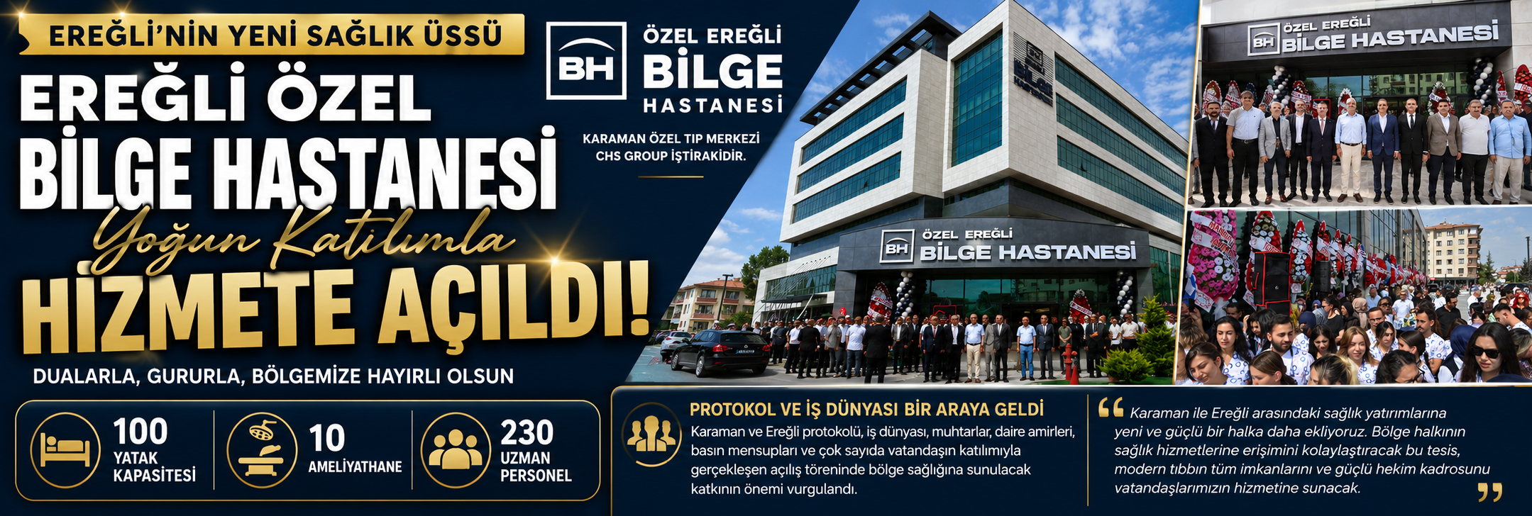 Ereğli Özel Bilge Hastanesi Yoğun Katılımla Hizmete Açıldı!