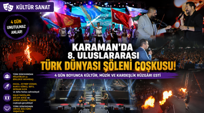 Karaman'da 8. Uluslararası Türk Dünyası Şöleni Coşkusu!