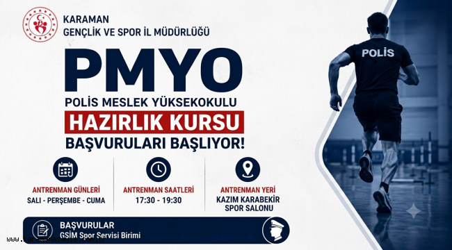 Karaman'da PMYO Hazırlık Kursu İçin Başvurular Başladı!