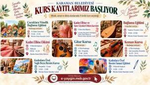 Karaman Belediyesi'nden Her Yaşa Yönelik Ücretsiz Kurs İmkânı