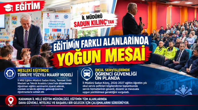 İl Müdürü Sadun Kılınç'tan Eğitimin Farklı Alanlarında Yoğun Mesai