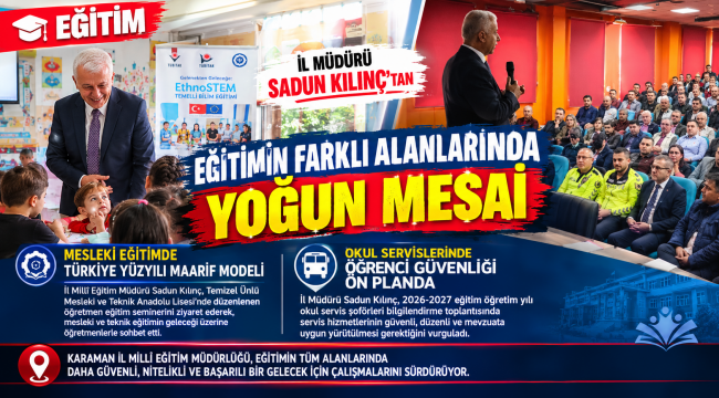 İl Müdürü Sadun Kılınç'tan Eğitimin Farklı Alanlarında Yoğun Mesai
