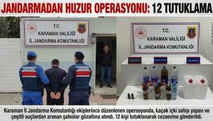 Karaman Jandarmasından Kapsamlı Asayiş Operasyonu: 54 Yakalama, 12 Tutuklama