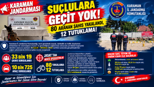 Karaman Jandarmasından Suçlulara Geçit Yok: 80 Aranan Şahıs Yakalandı, 12 Tutuklama!