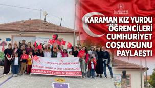 Karaman Kız Yurdu Öğrencileri Cumhuriyet Coşkusunu Kızık İlkokulundaki Çocuklarla Paylaştı
