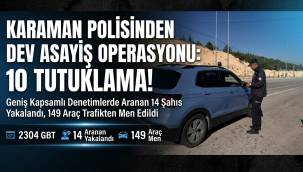 Karaman Polisinden Dev Asayiş Operasyonu: 10 Tutuklama