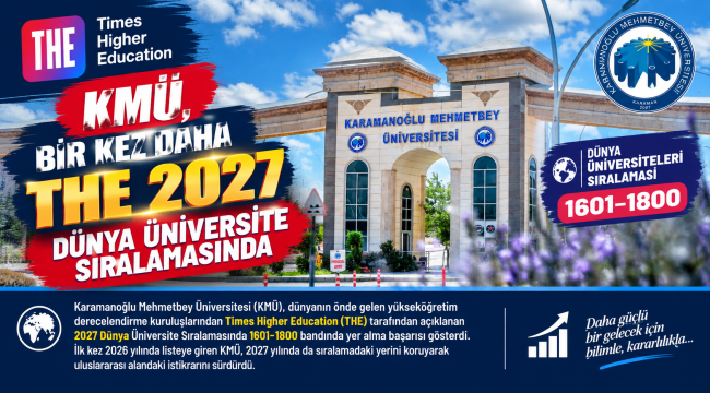 KMÜ, Bir Kez Daha THE 2027 Dünya Üniversite Sıralamasında