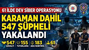 Siber Suçlarla Mücadelede 61 İlde Dev Operasyon: Karaman Dahil 547 Şüpheli Yakalandı